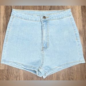 SHEIN Light Wash Denim Shorts